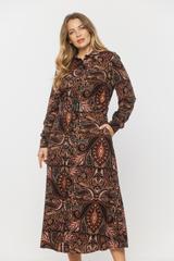 Szmizjerka czarna midi w kwiatowy wzór