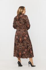 Szmizjerka czarna midi w kwiatowy wzór