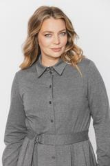 Szmizjerka midi z szarej melanżowej dzianiny