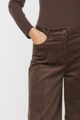 Sztruksowe brązowe spodnie z szerokimi nogawkami