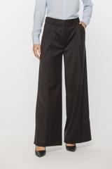 Szykowne ciemnobrązowe spodnie z szerokimi nogawkami