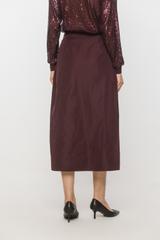 Taftowa spódnica z kontrafałdą w kolorze burgundowym