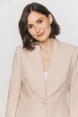 Taliowany beżowy żakiet z delikatnymi poduszkami