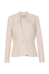 Taliowany beżowy żakiet z delikatnymi poduszkami