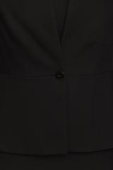 Taliowany czarny żakiet  bez kołnierza w nowoczesnym stylu