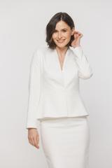 Taliowany waniliowy żakiet z delikatnymi poduszkami