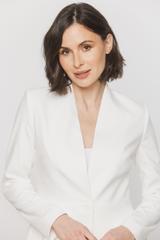 Taliowany waniliowy żakiet z delikatnymi poduszkami