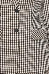 Taliowany żakiet w pepitkę z eleganckimi patkami