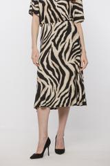 Trapezowa dzianinowa spódnica w zwierzęcy wzór