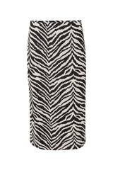 Prosta spódnica z grubej mięsistej dzianiny o wzorze zebry