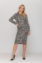 Prosta spódnica z grubej mięsistej dzianiny o wzorze zebry