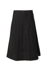 Trapezowa grafitowa spódnica za kolano z wełną