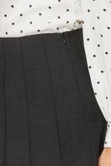 Trapezowa grafitowa spódnica za kolano z wełną