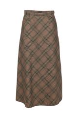 Trapezowa spódnica midi z tkaniny w kratę