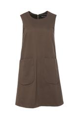 Trapezowa sukienka mini z dużymi kieszeniami