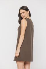 Trapezowa sukienka mini z dużymi kieszeniami