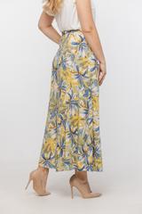 Trapezowa wzorzysta spódnica z rozcięciem z przodu