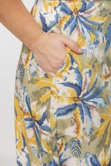 Trapezowa wzorzysta spódnica z rozcięciem z przodu