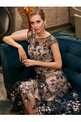 Trójwarstwowa sukienka z haftowanej koronki