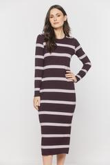 Tubowa sukienka w paski z dzianiny wiskozowej