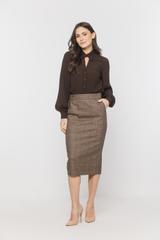 Wool skirt with side pockets and fly