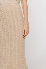 Wełniana sweterkowa spódnica w warkoczowy splot