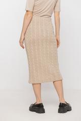 Wełniana sweterkowa spódnica w warkoczowy splot