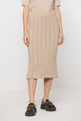 Wełniana sweterkowa spódnica w warkoczowy splot