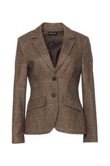 Brown wool herringbone jacket with a fitted cut