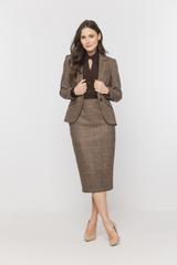 Brown wool herringbone jacket with a fitted cut