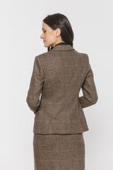 Brown wool herringbone jacket with a fitted cut