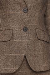 Brown wool herringbone jacket with a fitted cut