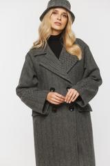 Wełniany damski szary kapelusz typu bucket