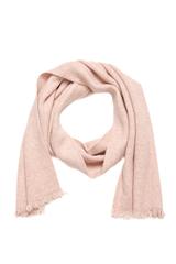 Wełniany jasnoróżowy szal z miękkiej dzianiny