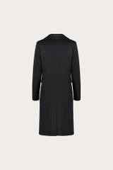 A classic woollen coat in anthracite