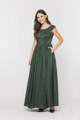 Wieczorowa suknia z tafty w kolorze królewskiej zieleni