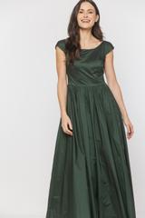 Wieczorowa suknia z tafty w kolorze królewskiej zieleni