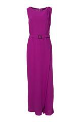 Wieczorowy długi kombinezon z eleganckiej fioletowej tkaniny