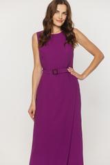 Wieczorowy długi kombinezon z eleganckiej fioletowej tkaniny
