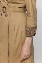 Wiosenny bawełniany trencz za kolano w kolorze karmelu