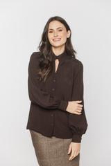 Wiskozowa brązowa koszula w eleganckim wydaniu