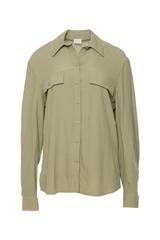 Wiskozowa koszula w kolorze khaki z długim rękawem