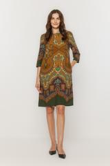 Wiskozowa lekka sukienka w jesiennych kolorach