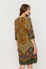 Wiskozowa lekka sukienka w jesiennych kolorach