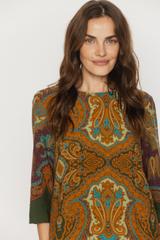 Wiskozowa lekka sukienka w jesiennych kolorach