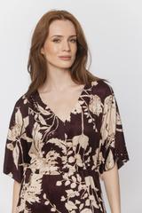 Wiskozowa letnia sukienka z kimonowym rękawem