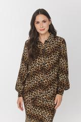Wiskozowa prosta koszula w zwierzęcy wzór