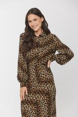 Wiskozowa prosta koszula w zwierzęcy wzór