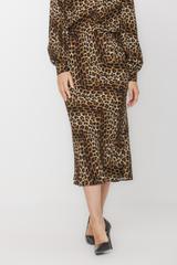 Wiskozowa spódnica w panterkowy wzór z elastyczna talią