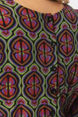 Wiskozowa sukienka midi z gumeczkami w talii